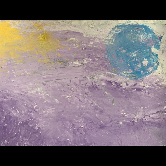 “Far, Far Away,” mixed media on canvas. - Picture 1 of 8